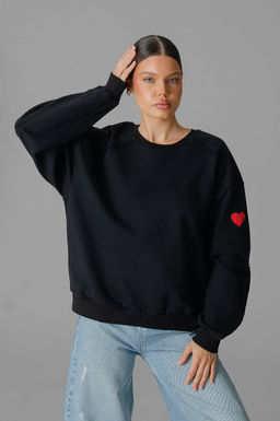 Арт. 15125 Свитшот женский Матрешка оверсайз 44-50 (4 шт) Цвет:черный - Калинка фото 18