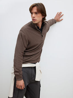 Dik Yaka Erkek Triko Kazak