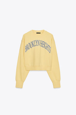 EMBROIDERED SLOGAN PLUSH SWEATSHIRT - Zara фото 9