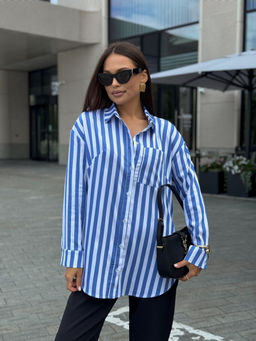 Блуза DilanaVIP 2099/1 голубая полоска