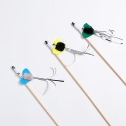 Дразнилка - удочка Сердце с норкой и дождиком на деревянной палочке, микс цветов - Пижон фото 4