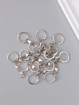 Основа для брелока, карабин металл с плоской цепочкой, серебро, набор 15 шт., 5.8×2.2 см