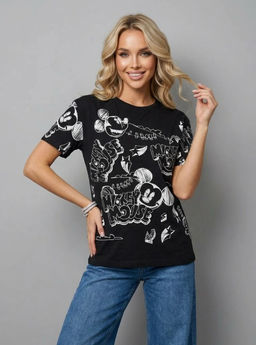 K13451 Футболка OVER SIZE (плотный хлопок) ЧЕРНЫЙ