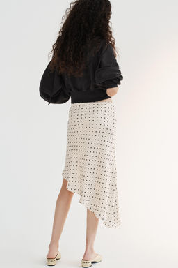 ASYMMETRIC POLKA DOT SATIN SKIRT - Zara фото 4