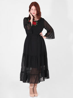 Платье черное длинное нарядное - Almond фото 8