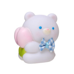 Фигурка световая RISALUX «Мишка», LED-ночник, от батареек, бело-розовый, 8.3×9 см