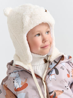 Шапка-ушанка меховая Молоко 0+