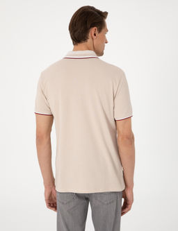Bej Slim Fit Polo Yaka Ti__rt - Pierre cardin фото 5