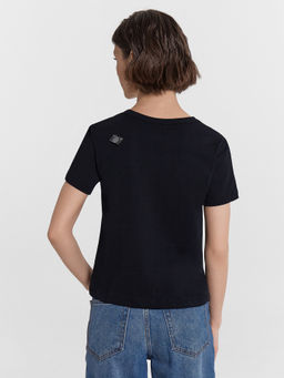 Футболка женская черная с принтом