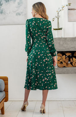 Эффектное платье изумрудный/цветы - Donna saggia фото 6