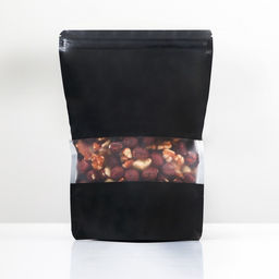 Цена за 47 шт. Пакет дой-пак, матовый, черный с окном, 14×20×4 см