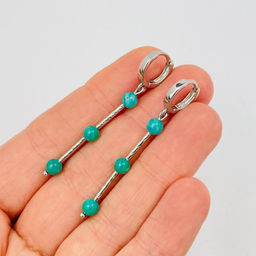 Серьги длинные из Амазонита