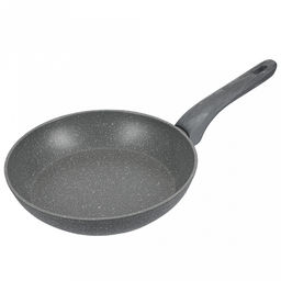 Сковорода с антипригарным покрытием Granito д26см, h5см, s2,6мм, дно s3,2мм, индукционное дно д18,5см, кованный алюминий, бакелитовая ручка с покрытием soft-touch, Regent (Китай) Подходит для всех видов плит, включая индукционную.