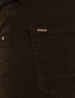Koyu Kahverengi Slim Fit Kanvas Pantolon