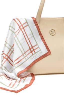 Женская подарочная сумка кремового цвета в штучной упаковке с шарфом Неожиданная скидка в корзине - U.s. polo assn фото 7