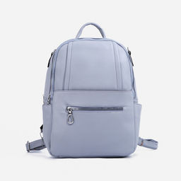 Рюкзак женский из искусственной кожи на молнии, 4 кармана, сумка, цвет серо-голубой - Simaland фото 2