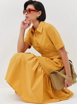 Платье хлопок OD-791-4 горчица OD-791-4