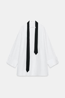 OVERSIZE SHIRT WITH TIE ZW COLLECTION LIMITED EDITION - Zara фото 7