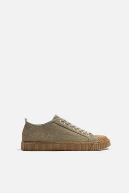 LEATHER TRAINERS WITH CONTRAST SOLE - Zara фото 4