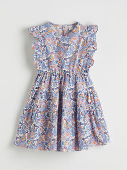 F?rf?rl? ?i?ek Desenli K?z ?ocuk Elbise