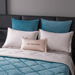 Комплект постельного белья на резинке Сатин Velvet Premium с Одеялом VPR008 180*200*25;160*200*25;140*200*25 Евро 4 Наволочки