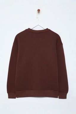 TRENDYOLMILLA Siyah Kal?n Ici Polarl? Regular/Normal Kal?p Bisiklet Yaka Basic Orme Sweatshirt TWOAW24SW00101  фото 26