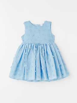 Bisiklet Yaka Kolsuz Dantelli K?z Bebek Elbise