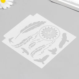 Цена за 3 шт. Трафарет пластик "Ловец снов" 13х13 см