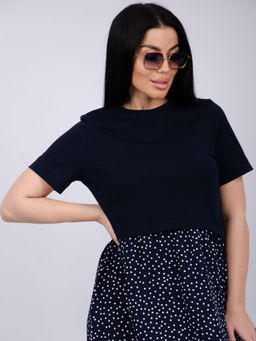 Платье "Виттория 2" синий, вискоза/кулирка (М)