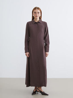 Beli Ba?lamal? Modal Kar???ml? G?mlek Elbise