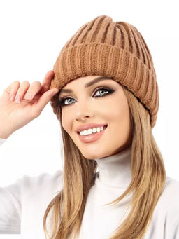 Объемная вязаная шапка бини с отворотом - Pretty mania фото 2