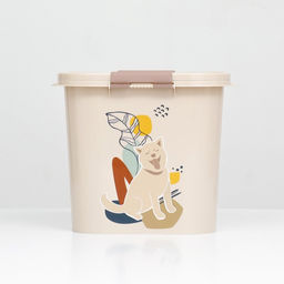 Контейнер Dogs для корма, 10 л, овальный, пластик, цвет МИКС