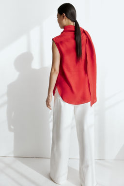 Blusa sin mangas con cuello fular - H&m фото 3