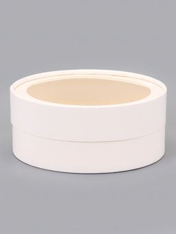 Набор круглых подарочных коробок с окном, завальцованные, белые, набор 8 шт., 15×6 см