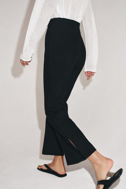 PANTAL?N CROPPED TIRO ALTO ZW COLLECTION / Negro - Zara фото 4
