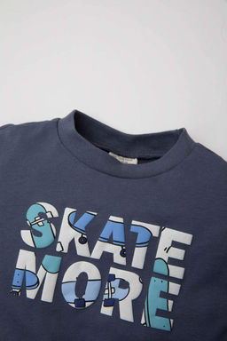 Футболка с короткими рукавами и принтом для маленьких мальчиков - Defacto фото 2