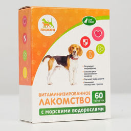 Лакомства Пижон для собак, с морскими водорослями, 60 табл.