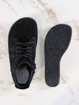 Босоногие ботинки 210.NATAbl.Черная замша/мех