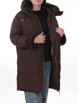 6093 BROWN (COFFEE) Куртка зимняя женская оверсайз (200 гр. холлофайбер)