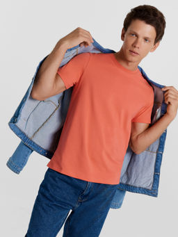 Футболка мужская в кораллово-красном цвете коралл 111876