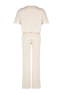 Trendyolmilla Pudra %100 Pamuklu Fil Bask?l? Orme Pijama Tak?m? THMSS24PT00070 фото 8