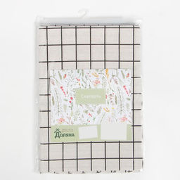 Скатерть «Доляна. Клетка», 145×200±3 см,100% п/э, рогожка 130 г/м