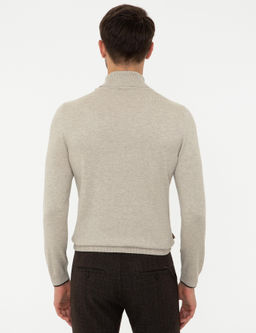Kum Melanj Slim Fit Bal_k__ Yaka Basic Triko Kazak - Pierre cardin фото 4