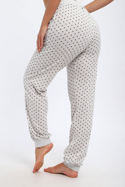 Брюки женские из кулирки на манжете звезды на мел.серый