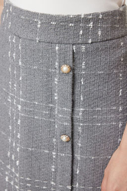 TRENDYOLMILLA Ekru Dugmeli Tuvit Kumas Mini Dokuma Etek TWOAW23ET00371  фото 14