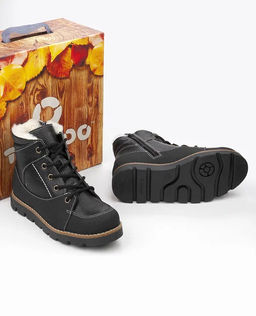 Ботинки детские шерсть 23016 кожа, СТОКГОЛЬМ черный - Tapiboo фото 6