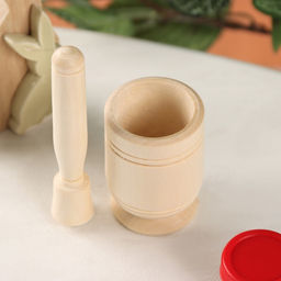 Цена за 2 шт. Основа для росписи «Ступка с пестиком», дерево, 4.5×7 см