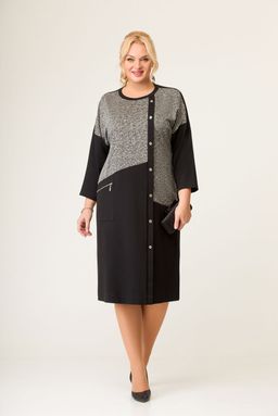 Блуза Swallow 803.2 черный+серебряный узор фото 811