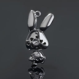 Подвеска «Заяц», белая в серебре