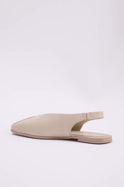 Bej Hakiki Deri Arkas? Ac?k Kare Burun Kad?n Babet TAKSS25BE00018